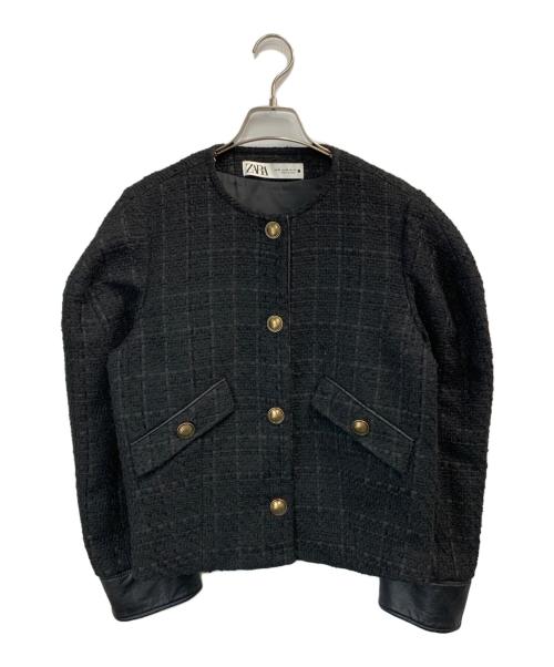 ZARA（ザラ）ZARA (ザラ) ノーカラージャケット ブラック サイズ:XSの古着・服飾アイテム