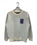 HUFハフ）の古着「BIG BLOCK CREW SWEATER」｜アイボリー