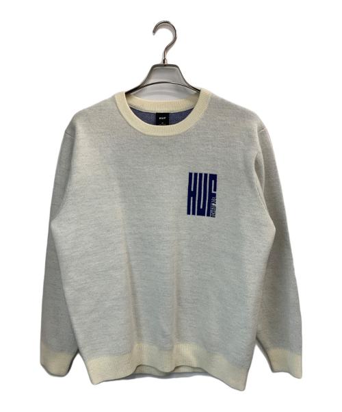 HUF（ハフ）HUF (ハフ) BIG BLOCK CREW SWEATER アイボリー サイズ:Mの古着・服飾アイテム