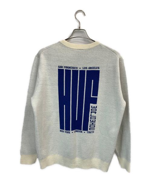HUF（ハフ）HUF (ハフ) BIG BLOCK CREW SWEATER アイボリー サイズ:Mの古着・服飾アイテム