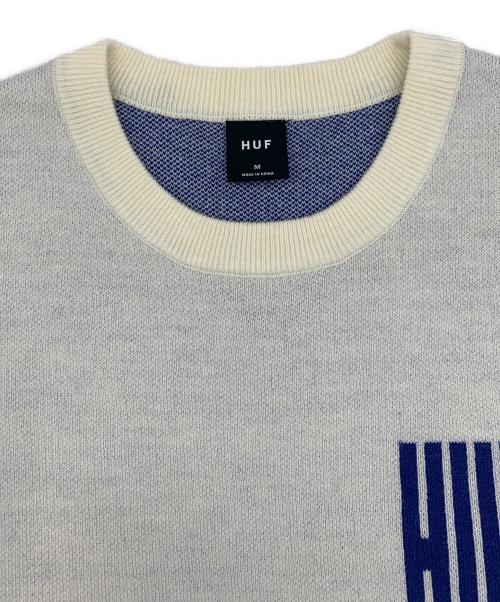 HUF（ハフ）HUF (ハフ) BIG BLOCK CREW SWEATER アイボリー サイズ:Mの古着・服飾アイテム