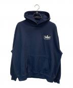 9090ナインティナインティ）の古着「King Logo Hoodie」｜ネイビー