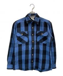 CarHartt（カーハート）の古着「ヘビーフランネルシャツ」｜ブルー×ブラック