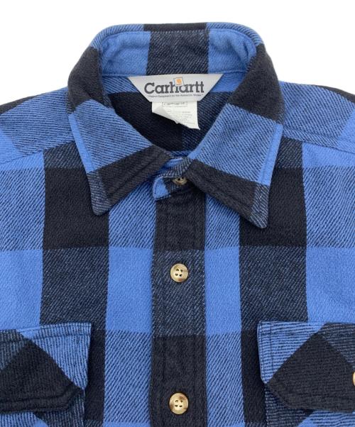 CarHartt（カーハート）CarHartt (カーハート) ヘビーフランネルシャツ ブルー×ブラック サイズ:Mの古着・服飾アイテム