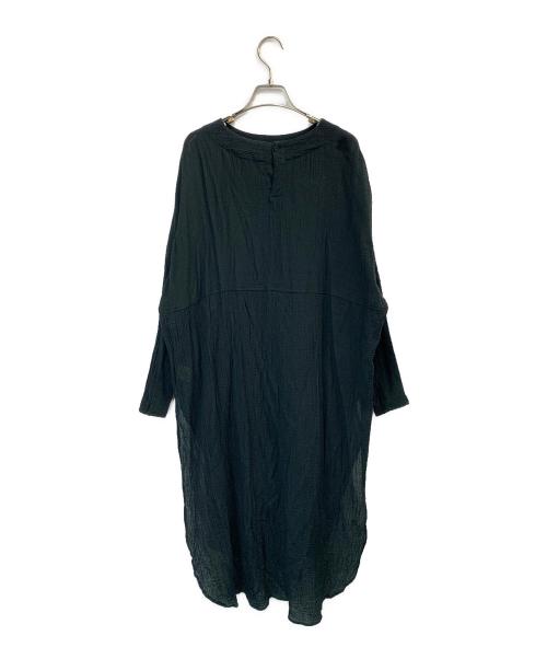 KAGURE（カグレ）KAGURE (カグレ) ガーゼロングチュニック ブラック サイズ:FREEの古着・服飾アイテム