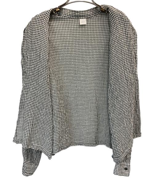 KAGURE（カグレ）KAGURE (カグレ) 長袖ブラウス ホワイト×ブラック サイズ:FREEの古着・服飾アイテム