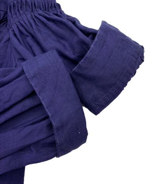 SCYE（サイ）SCYE (サイ) リネン高密度半袖タックシャツ ネイビー サイズ:38の古着・服飾アイテム