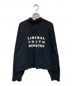 Liberal youth ministryリベラルユースミニストリー）の古着「ロゴプリントタートルネックTシャツ」｜ブラック