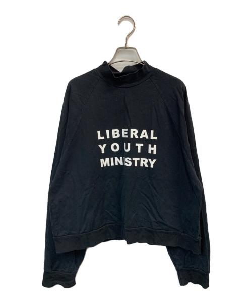 Liberal youth ministry（リベラルユースミニストリー）Liberal youth ministry (リベラルユースミニストリー) ロゴプリントタートルネックTシャツ ブラック サイズ:Sの古着・服飾アイテム