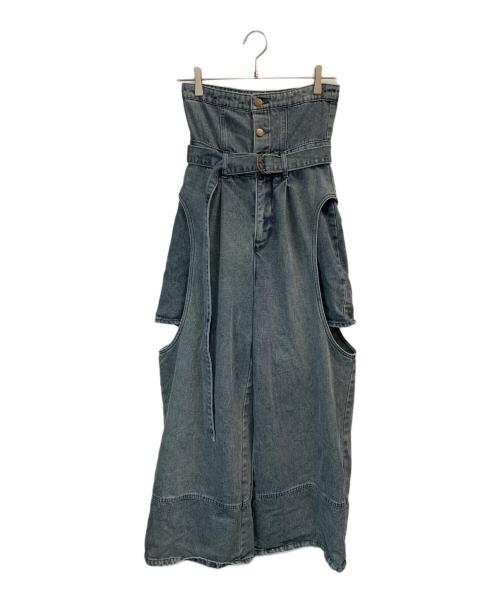 mideal（マイディール）mideal (マイディール) カットアウトワイドデニムパンツ インディゴ サイズ:Sの古着・服飾アイテム