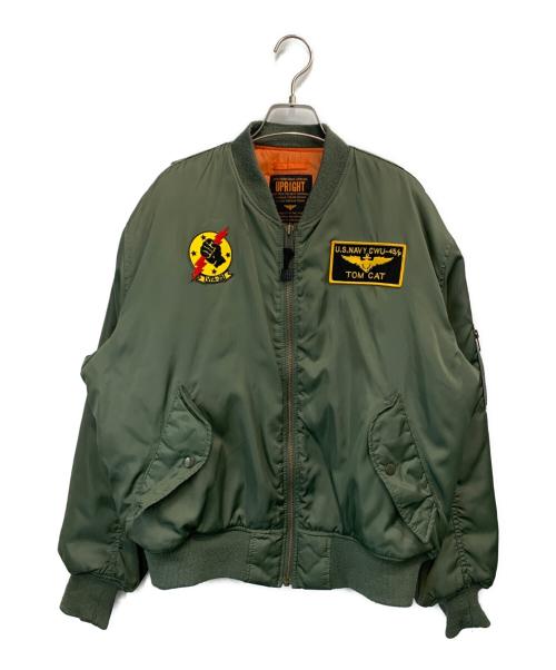 UP RIGHT（アップライト）UP RIGHT (アップライト) MA-1ジャケット オリーブ サイズ:Mの古着・服飾アイテム