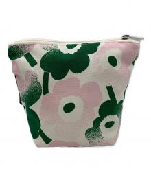 marimekko（マリメッコ）の古着「コスメティックバッグ」｜ホワイト×グリーン