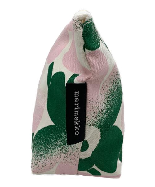 marimekko（マリメッコ）marimekko (マリメッコ) コスメティックバッグ ホワイト×グリーンの古着・服飾アイテム