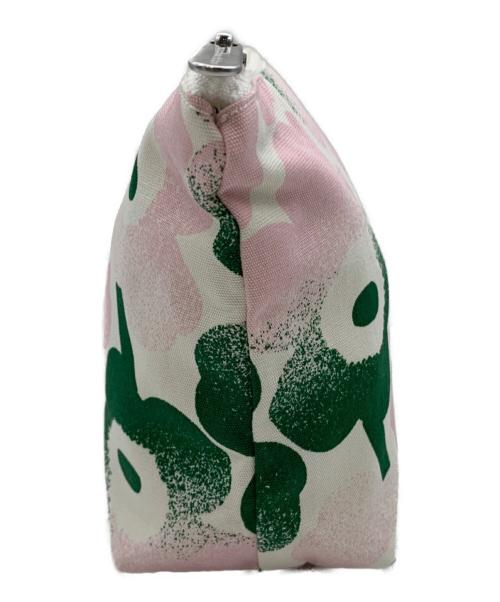 marimekko（マリメッコ）marimekko (マリメッコ) コスメティックバッグ ホワイト×グリーンの古着・服飾アイテム