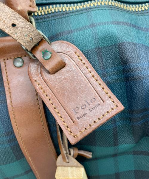 POLO RALPH LAUREN（ポロ・ラルフローレン）POLO RALPH LAUREN (ポロ・ラルフローレン) ボストンバッグ ブラウン×グリーンの古着・服飾アイテム