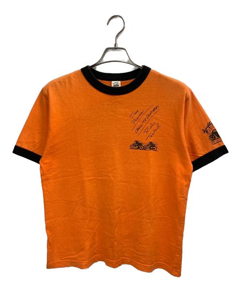 Langlitz Leathers（ラングリッツレザー）Langlitz Leathers (ラングリッツレザー) リンガーTシャツ オレンジ サイズ:記載なしの古着・服飾アイテム