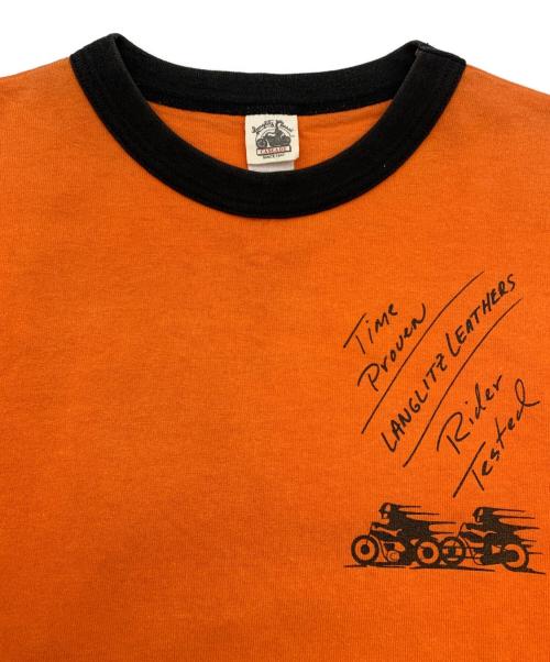 Langlitz Leathers（ラングリッツレザー）Langlitz Leathers (ラングリッツレザー) リンガーTシャツ オレンジ サイズ:記載なしの古着・服飾アイテム