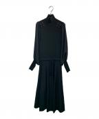 PAMEO POSEパメオポーズ）の古着「Mandarin Knit Dress」｜ブラック