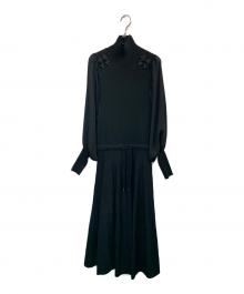 PAMEO POSE（パメオポーズ）の古着「Mandarin Knit Dress」｜ブラック