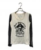 SEXY DYNAMITE LONDONセクシーダイナマイトロンドン）の古着「ロングスリーブTシャツ」｜ホワイト×ブラック