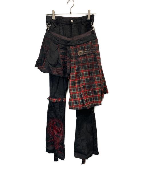 h.ANARCHY（エイチアナーキ）h.ANARCHY (エイチアナーキ) パンツ ブラック×レッド サイズ:記載なしの古着・服飾アイテム