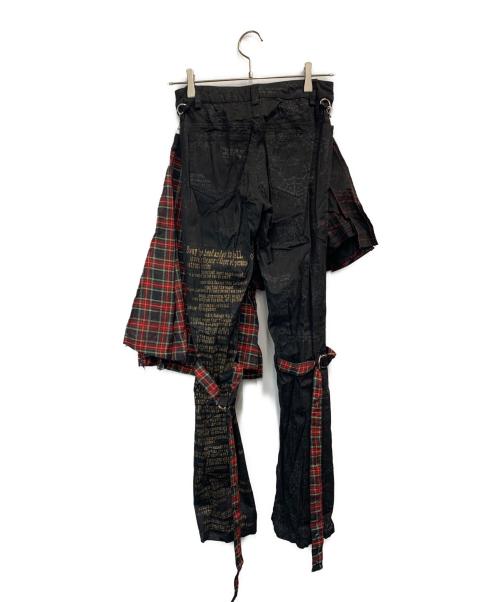 h.ANARCHY（エイチアナーキ）h.ANARCHY (エイチアナーキ) パンツ ブラック×レッド サイズ:記載なしの古着・服飾アイテム