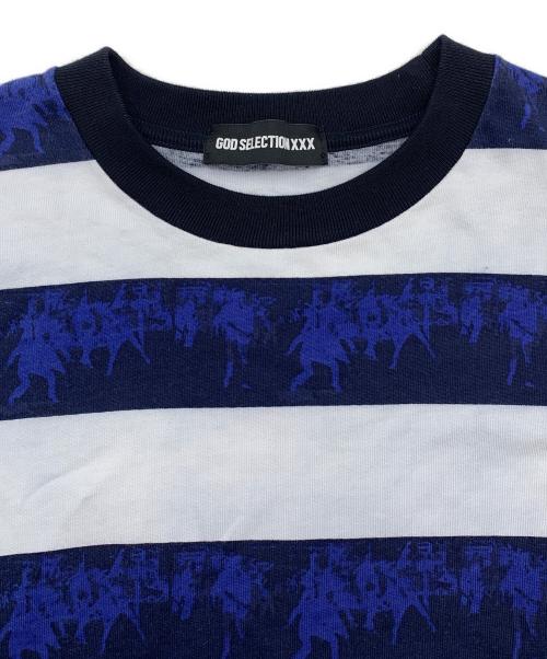 GOD SELECTION XXX（ゴッド セレクション トリプルエックス）GOD SELECTION XXX (ゴッド セレクション トリプルエックス) FRAGMENTS (フラグメント) 半袖カットソー ネイビー×ホワイト サイズ:Mの古着・服飾アイテム