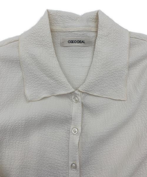 COCODEAL（ココディール）COCODEAL (ココディール)  ギャザードロストジャガードワンピース アイボリー サイズ:2の古着・服飾アイテム