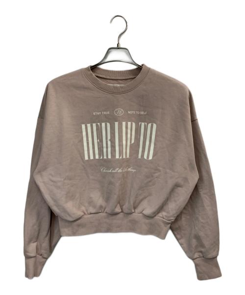 HER LIP TO（ハーリップトゥ）Her lip to (ハーリップトゥ) Cherish Oversized Sweatshirt ピンク サイズ:Fの古着・服飾アイテム