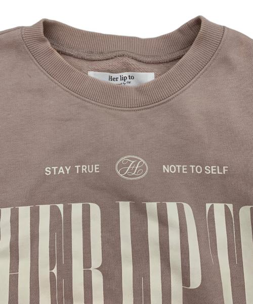 HER LIP TO（ハーリップトゥ）Her lip to (ハーリップトゥ) Cherish Oversized Sweatshirt ピンク サイズ:Fの古着・服飾アイテム