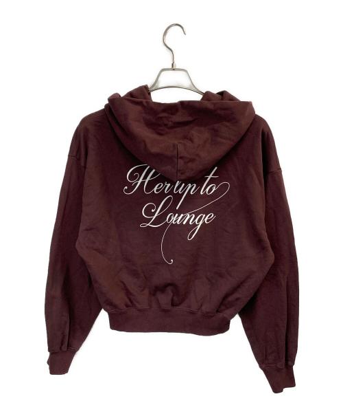 HER LIP TO（ハーリップトゥ）Her lip to (ハーリップトゥ) HLT lounge hoodie ブラウン サイズ:Mの古着・服飾アイテム