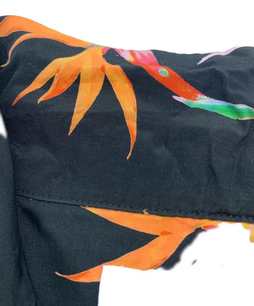 Aloha Blossom（アロハブロッサム）Aloha Blossom (アロハブロッサム) ハワイアンシャツ BIRDS OF PARADISE BLACK ブラック×オレンジ サイズ:42の古着・服飾アイテム