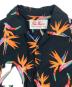 中古・古着 Aloha Blossom (アロハブロッサム) ハワイアンシャツ BIRDS OF PARADISE BLACK ブラック×オレンジ サイズ:42：9000円