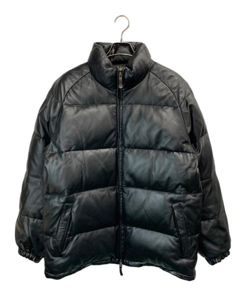 FIRST DOWN（ファーストダウン）FIRST DOWN (ファーストダウン) レザーダウンジャケット ブラック サイズ:LLの古着・服飾アイテム