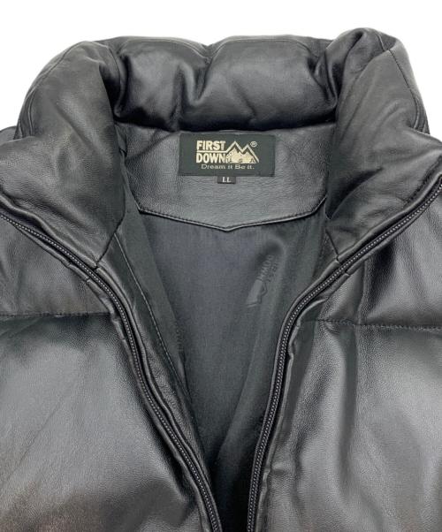 FIRST DOWN（ファーストダウン）FIRST DOWN (ファーストダウン) レザーダウンジャケット ブラック サイズ:LLの古着・服飾アイテム