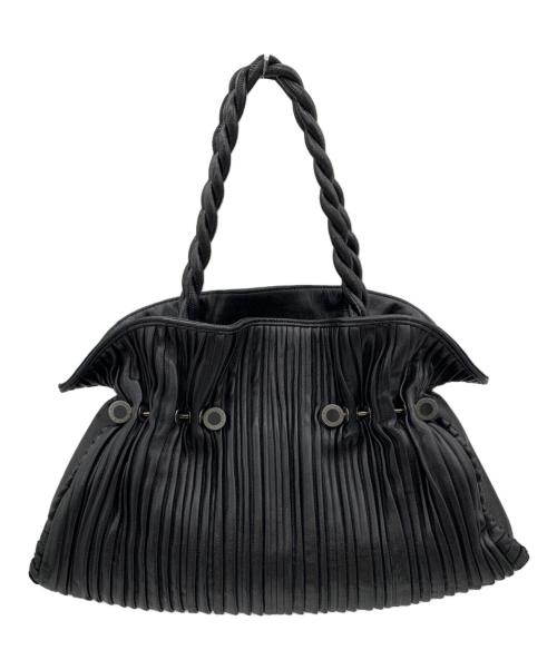 BVLGARI（ブルガリ）BVLGARI (ブルガリ) ギャザープリーツハンドバッグ ブラックの古着・服飾アイテム