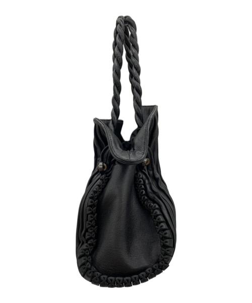 BVLGARI（ブルガリ）BVLGARI (ブルガリ) ギャザープリーツハンドバッグ ブラックの古着・服飾アイテム
