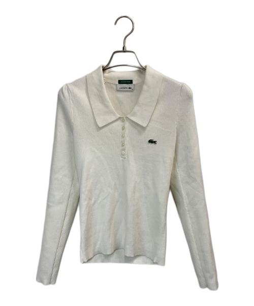 LACOSTE（ラコステ）LACOSTE (ラコステ) ポロリブニット ホワイト サイズ:36の古着・服飾アイテム
