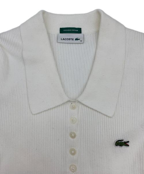 LACOSTE（ラコステ）LACOSTE (ラコステ) ポロリブニット ホワイト サイズ:36の古着・服飾アイテム