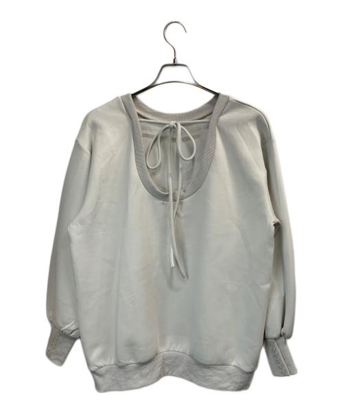 darich（ダーリッチ）darich (ダーリッチ) バックリボンパールグラフィックスウェットプルオーバー ライトグレー サイズ:FREEの古着・服飾アイテム