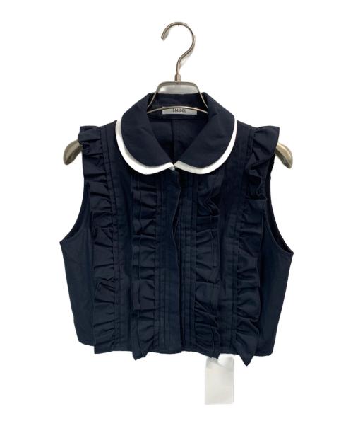 Snidel（スナイデル）Snidel (スナイデル) ノースリクロップドフリルシャツ ネイビー サイズ:Fの古着・服飾アイテム