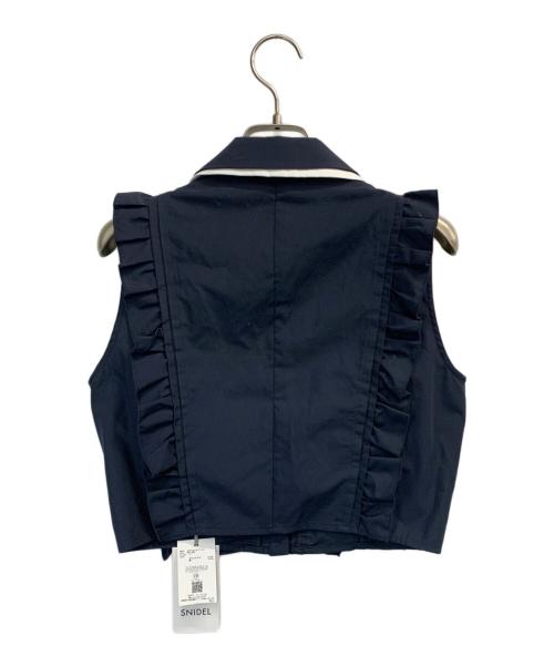 Snidel（スナイデル）Snidel (スナイデル) ノースリクロップドフリルシャツ ネイビー サイズ:Fの古着・服飾アイテム