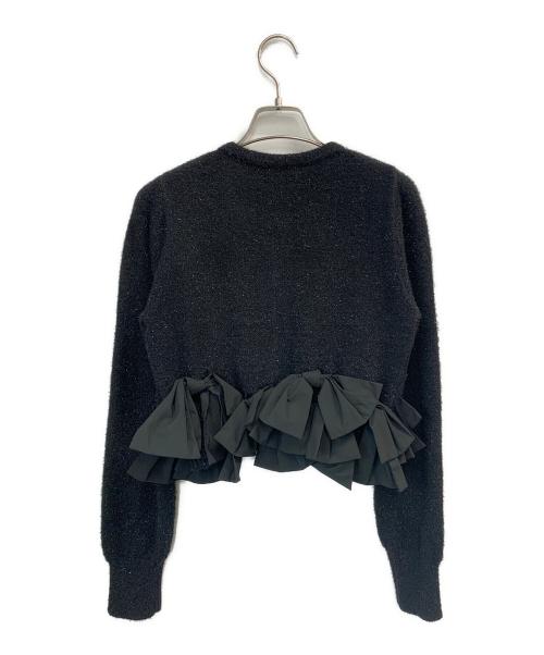 Snidel（スナイデル）Snidel (スナイデル) リボンモチーフカーディガン ブラック サイズ:Fの古着・服飾アイテム