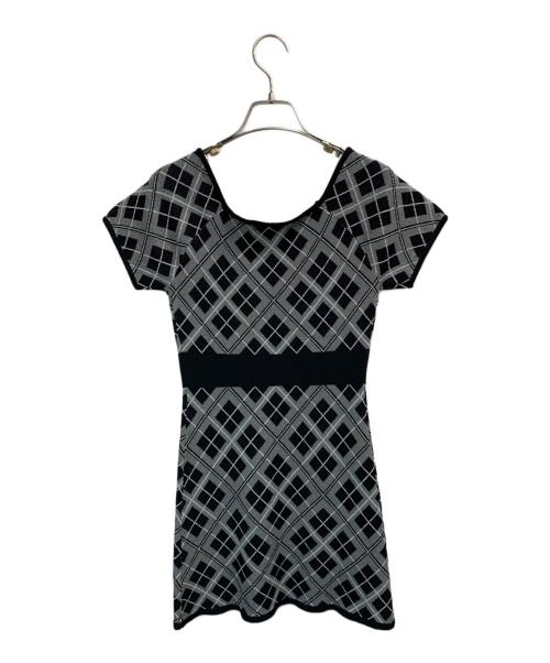 BUBBLES（バブルス）BUBBLES (バブルス) チェックジャガードワンピース ブラック サイズ:Sの古着・服飾アイテム