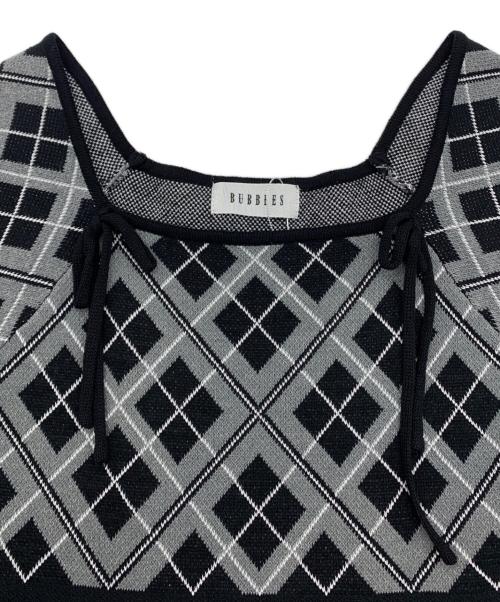 BUBBLES（バブルス）BUBBLES (バブルス) チェックジャガードワンピース ブラック サイズ:Sの古着・服飾アイテム