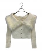 M ME EMEエムミーエメ）の古着「Off shoulder feather knit」｜ベージュ