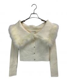 M ME EME（エムミーエメ）の古着「Off shoulder feather knit」｜ベージュ
