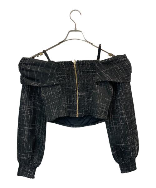 LIP SERVICE（リップサービス）LIP SERVICE (リップサービス) リボンオフショルロングスリーブトップス ブラック サイズ:Fの古着・服飾アイテム