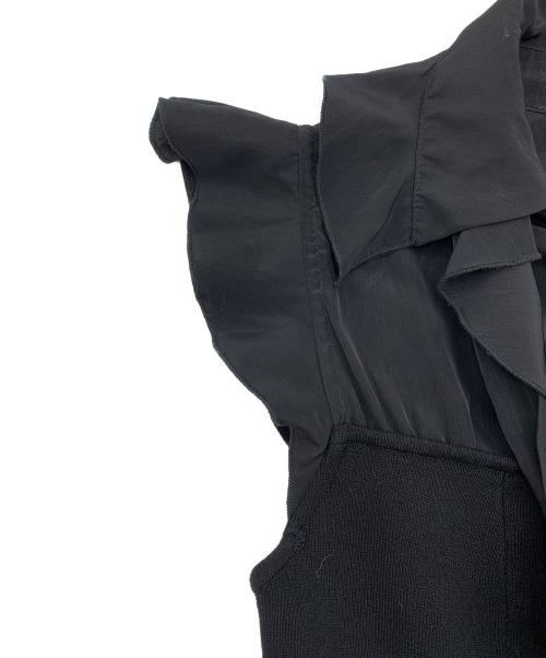 Snidel（スナイデル）Snidel (スナイデル) フリルカラードッキングミニワンピース ブラック サイズ:Fの古着・服飾アイテム