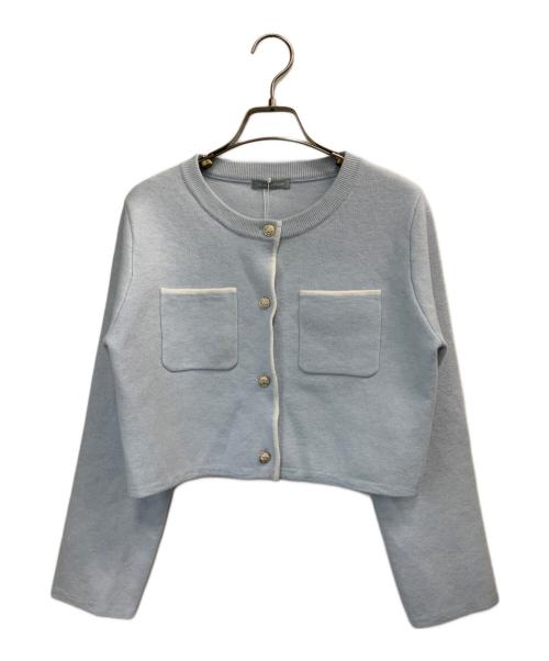 JILL BY JILLSTUART（ジル バイ ジルスチュアート）JILL BY JILLSTUART (ジル バイ ジルスチュアート) ファーティッペットニットセットアップ ブルー サイズ:FREEの古着・服飾アイテム